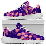 Purple Tropical Hawaiian Pattern Print Sport Shoes GearFrost