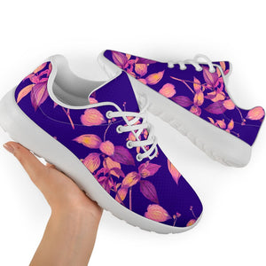 Purple Tropical Hawaiian Pattern Print Sport Shoes GearFrost