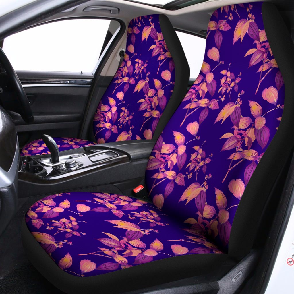 Purple Tropical Hawaiian Pattern Print Universal Fit Car Seat Covers