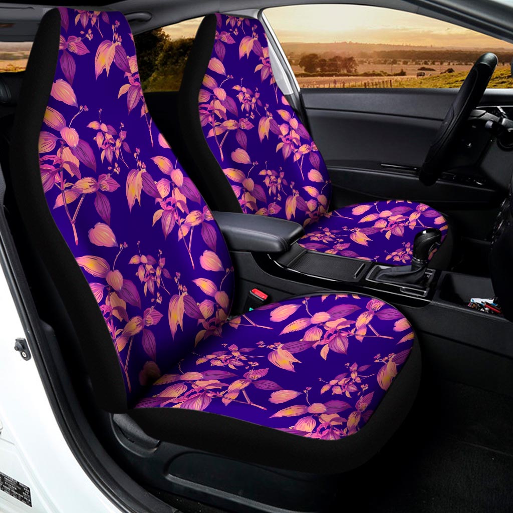 Purple Tropical Hawaiian Pattern Print Universal Fit Car Seat Covers