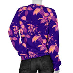 Purple Tropical Hawaiian Pattern Print Women's Crewneck Sweatshirt GearFrost