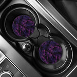 Purple Tropical Leaves Print Car Coasters