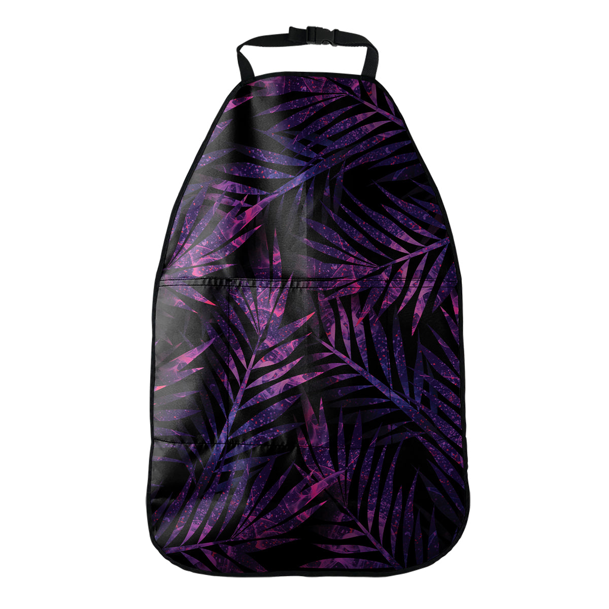 Purple Tropical Leaves Print Car Seat Organizers