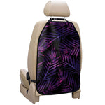 Purple Tropical Leaves Print Car Seat Organizers