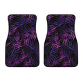 Purple Tropical Leaves Print Front Car Floor Mats