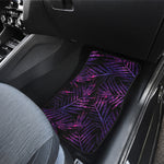 Purple Tropical Leaves Print Front Car Floor Mats