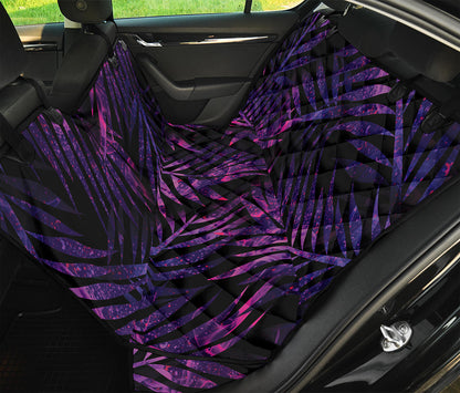 Purple Tropical Leaves Print Pet Car Back Seat Cover