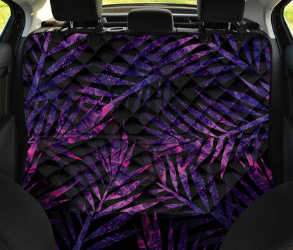 Purple Tropical Leaves Print Pet Car Back Seat Cover
