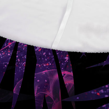 Purple Tropical Leaves Print Sofa Cover