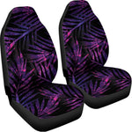 Purple Tropical Leaves Print Universal Fit Car Seat Covers