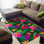 Purple Tropical Pattern Print Area Rug GearFrost