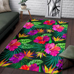 Purple Tropical Pattern Print Area Rug GearFrost
