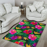 Purple Tropical Pattern Print Area Rug GearFrost