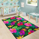 Purple Tropical Pattern Print Area Rug GearFrost
