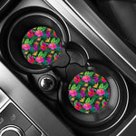 Purple Tropical Pattern Print Car Coasters