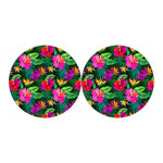 Purple Tropical Pattern Print Car Coasters