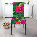 Purple Tropical Pattern Print Dining Chair Slipcover