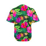 Purple Tropical Pattern Print Men's Baseball Jersey