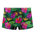 Purple Tropical Pattern Print Men's Boxer Briefs