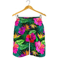 Purple Tropical Pattern Print Men's Shorts