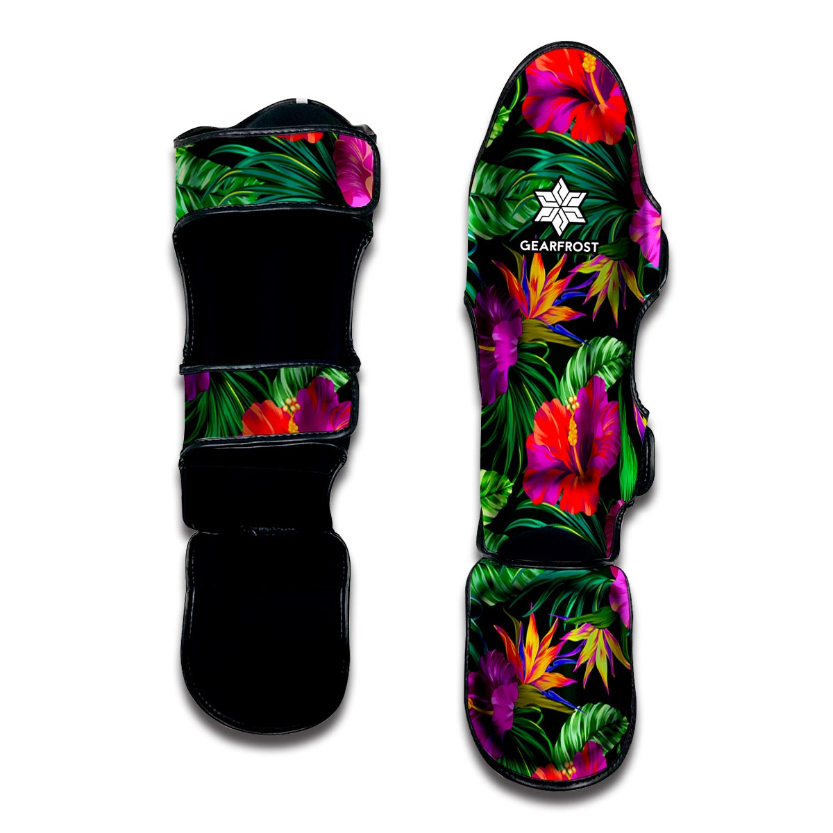 Purple Tropical Pattern Print Muay Thai Shin Guard