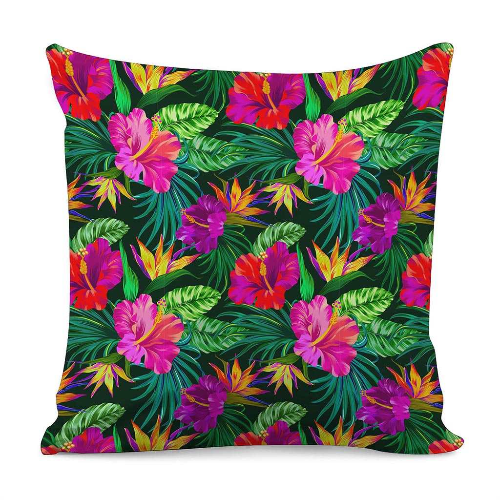 Purple Tropical Pattern Print Pillow Cover