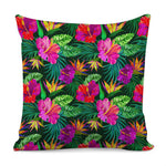 Purple Tropical Pattern Print Pillow Cover