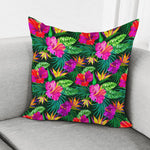 Purple Tropical Pattern Print Pillow Cover