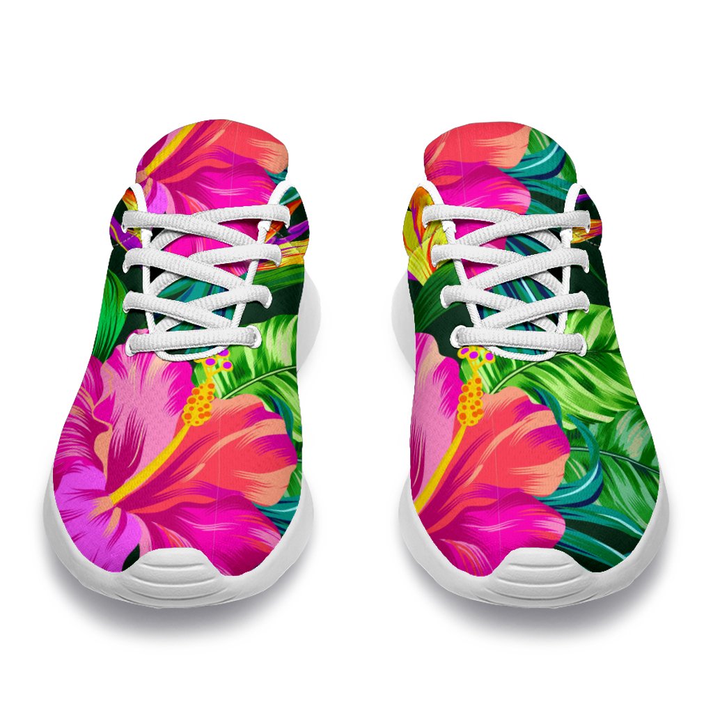 Purple Tropical Pattern Print Sport Shoes GearFrost