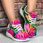 Purple Tropical Pattern Print Sport Shoes GearFrost