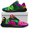 Purple Tropical Pattern Print Sport Shoes GearFrost