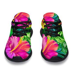 Purple Tropical Pattern Print Sport Shoes GearFrost