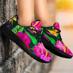 Purple Tropical Pattern Print Sport Shoes GearFrost