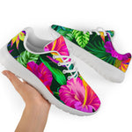 Purple Tropical Pattern Print Sport Shoes GearFrost