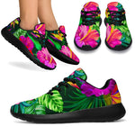 Purple Tropical Pattern Print Sport Shoes GearFrost