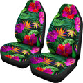 Purple Tropical Pattern Print Universal Fit Car Seat Covers