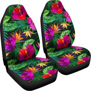 Purple Tropical Pattern Print Universal Fit Car Seat Covers