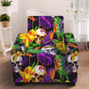 Purple Tropical Skull Pattern Print Armchair Slipcover