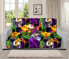 Purple Tropical Skull Pattern Print Futon Protector