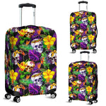 Purple Tropical Skull Pattern Print Luggage Cover GearFrost