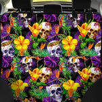 Purple Tropical Skull Pattern Print Pet Car Back Seat Cover