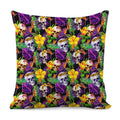Purple Tropical Skull Pattern Print Pillow Cover