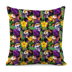 Purple Tropical Skull Pattern Print Pillow Cover