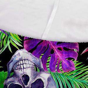 Purple Tropical Skull Pattern Print Sofa Cover