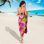 Purple Tropical Watermelon Pattern Print Beach Sarong Wrap