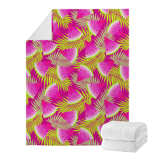 Purple Tropical Watermelon Pattern Print Blanket