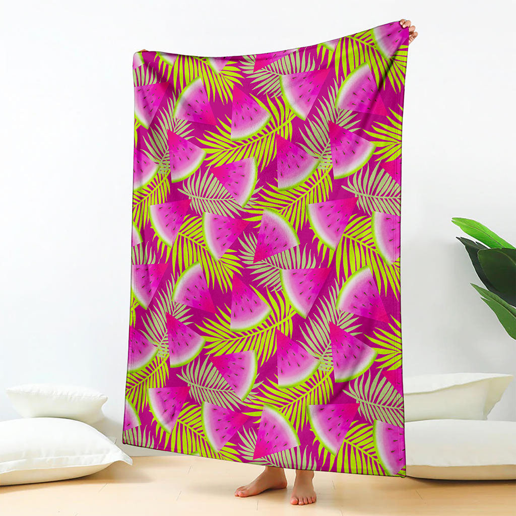 Purple Tropical Watermelon Pattern Print Blanket