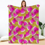 Purple Tropical Watermelon Pattern Print Blanket
