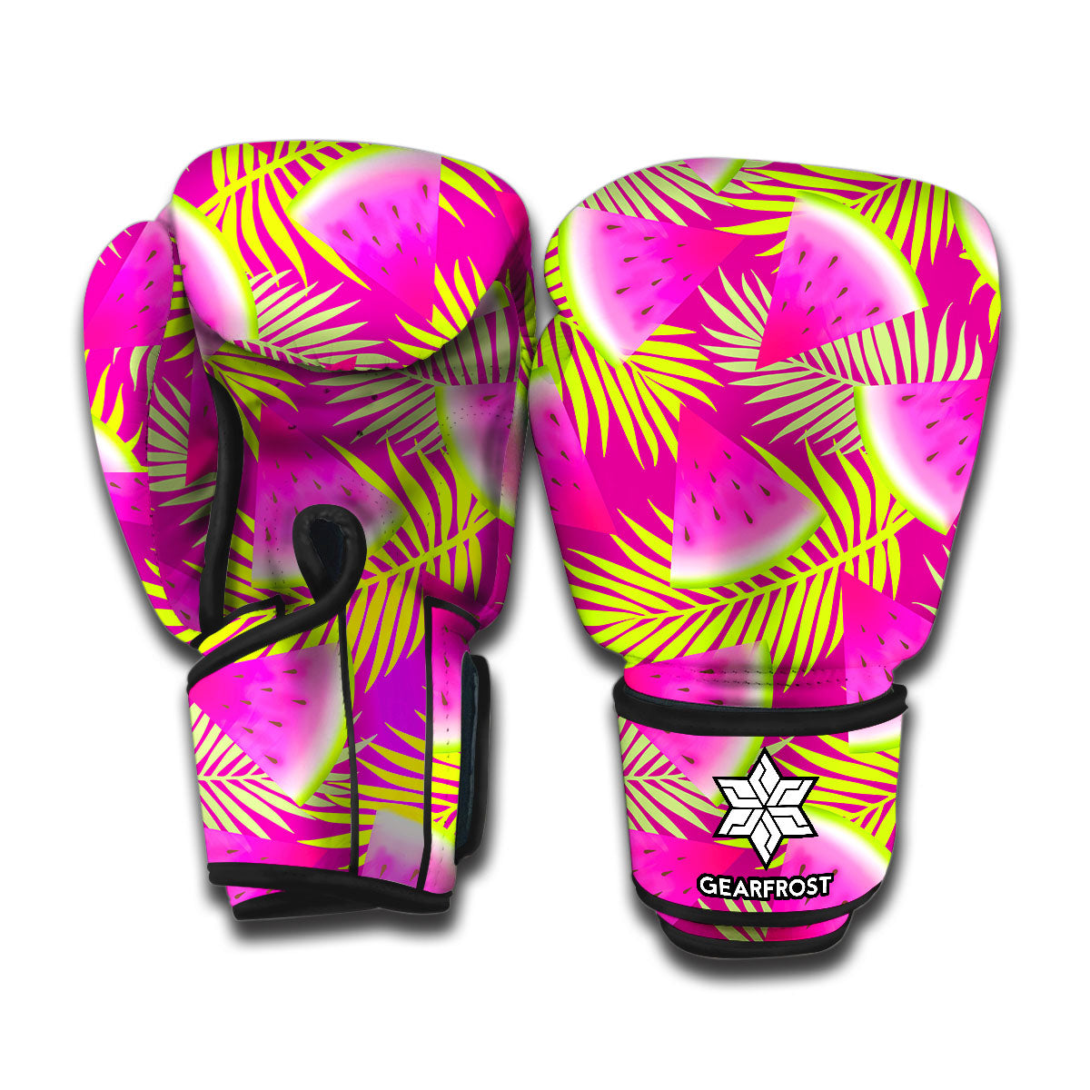 Purple Tropical Watermelon Pattern Print Boxing Gloves