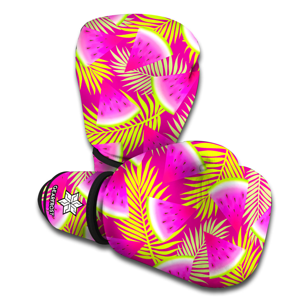 Purple Tropical Watermelon Pattern Print Boxing Gloves